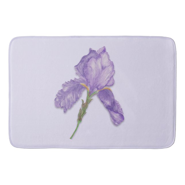 Iris, Bearded Purple Iris Bath Mat (Front)
