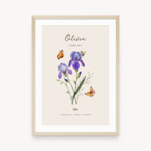 Iris Birth Month Flower Poster