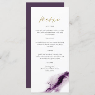 IRIS Boho Plum Purple Gold Splash Menu Card