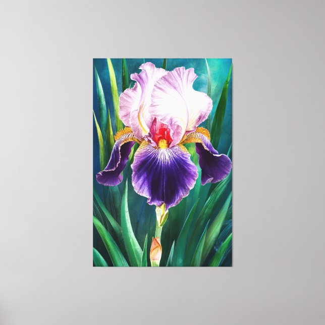 *~* Iris Bold  Flower Artsy Iris Painting AP84 Canvas Print (Front)
