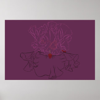 Iris Botanical Line Art Poster