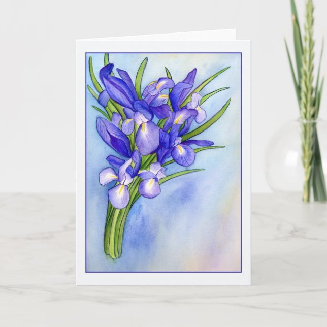 Iris Bouquet Blank Greeting Card (Front)