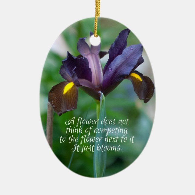 Iris Ceramic Tree Decoration (Front)
