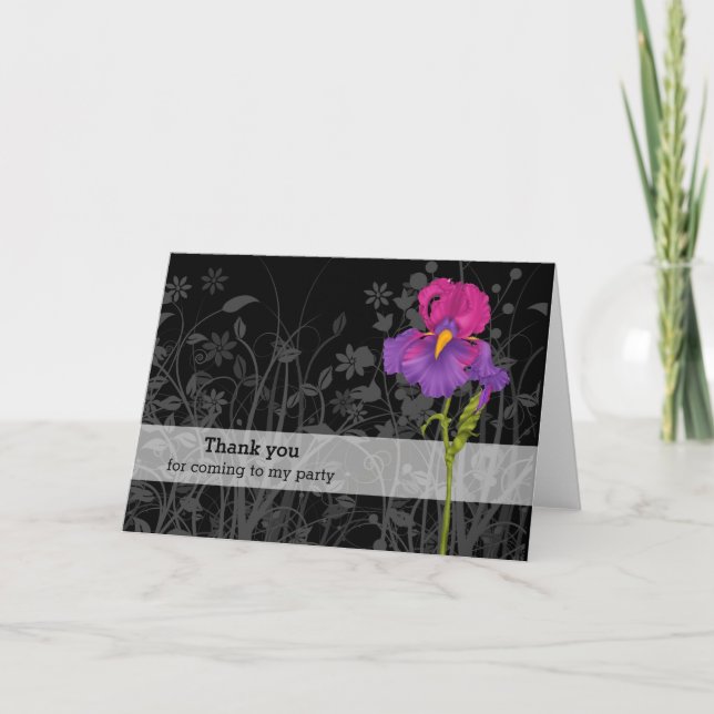 Iris * choose background colour thank you card (Front)