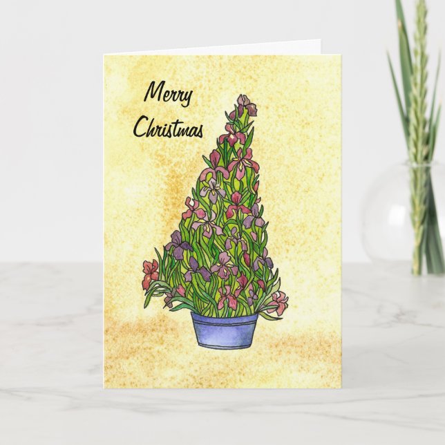 Iris Christmas Tree Card (Front)