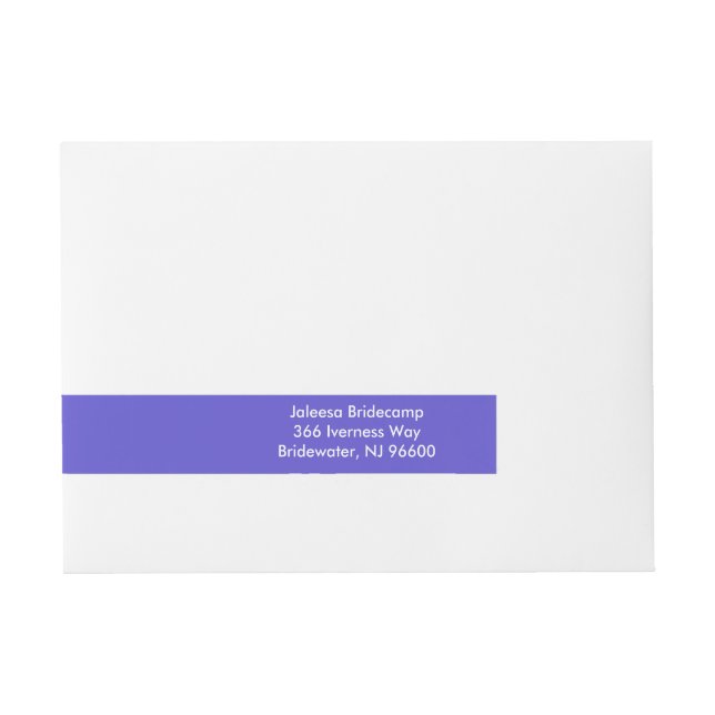 Iris Contemporary One Colour Wraparound Address Label (Front)