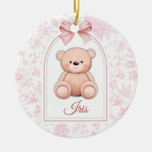 Iris   Custom Pink Teddy Bear Nursery Design  Ceramic Tree Decoration