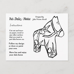 Iris Dala Horse #3  Pattern to Share Holiday Postcard