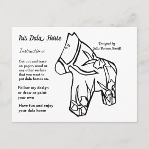 Iris Dala Horse Pattern to Share Holiday Postcard