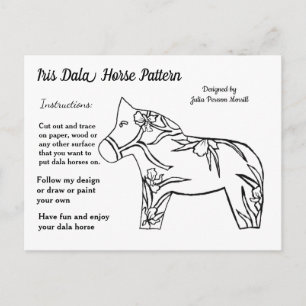 Iris Dala Horse Pattern to Share Holiday Postcard