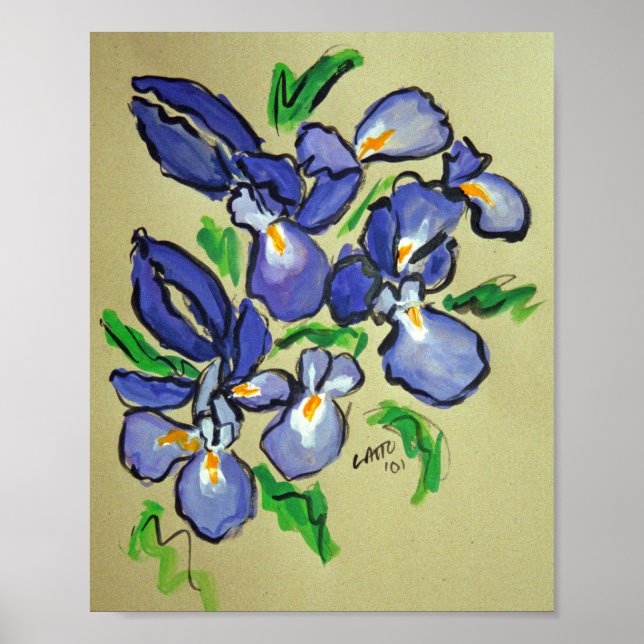 Iris Dance Abstract Painting Art Poster Print (Front)