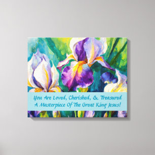 Iris Elegance Inspirational Canvas Print