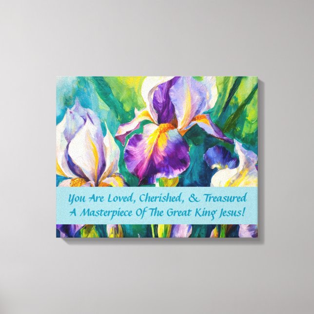 Iris Elegance Inspirational Canvas Print (Front)