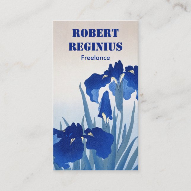 Iris Flower Art Vintage tr6466 Business Card (Front)