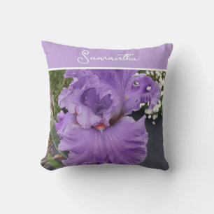 Iris Flower Flowers Purple Lavender Lilac Apron Cushion