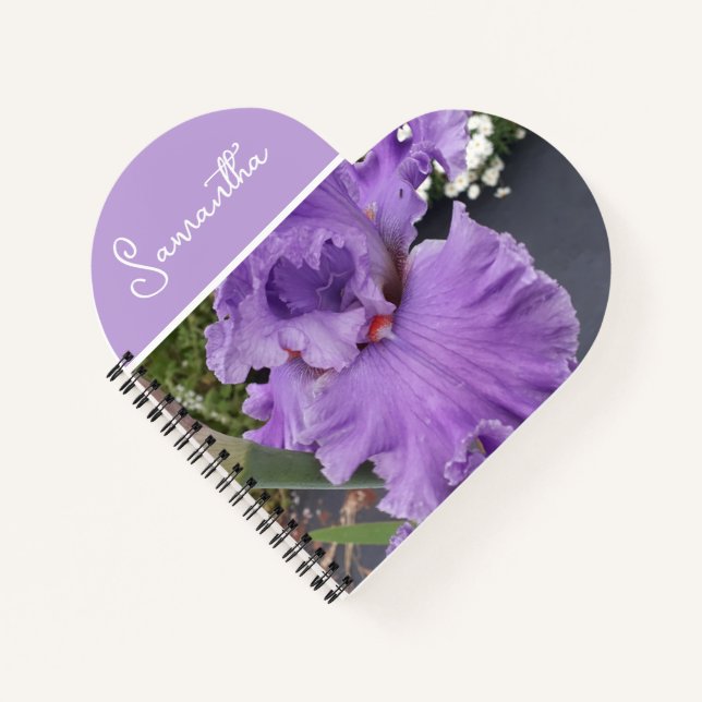 Iris Flower Flowers Purple Lavender Lilac Apron Notebook (Front)