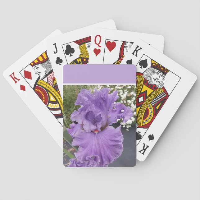 Iris Flower Flowers Purple Lavender Lilac Apron Playing Cards (Back)