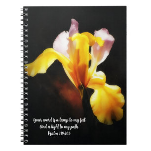 Iris Flower Light Bible Verse Prayer Journal
