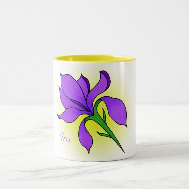 Iris Flower -mug Two-Tone Coffee Mug (Center)