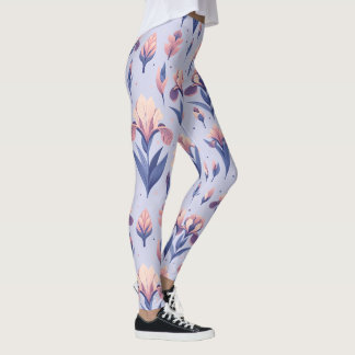 Iris Flower Pattern Leggings