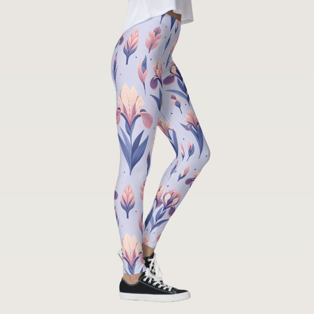 Iris Flower Pattern Leggings (Right)