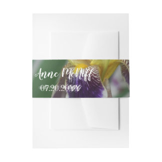 Iris Flower Photo Invitation Belly Bands Invitation Belly Band