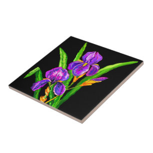 Iris Flower - Purple - Choose / add your colour Tile
