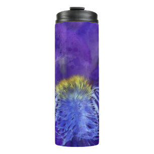 Iris Flower Purple Watercolor Thermal Tumbler