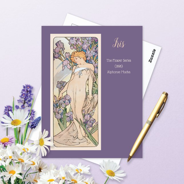 Iris Flower Series Alphonse Mucha Postcard (Creator Uploaded)