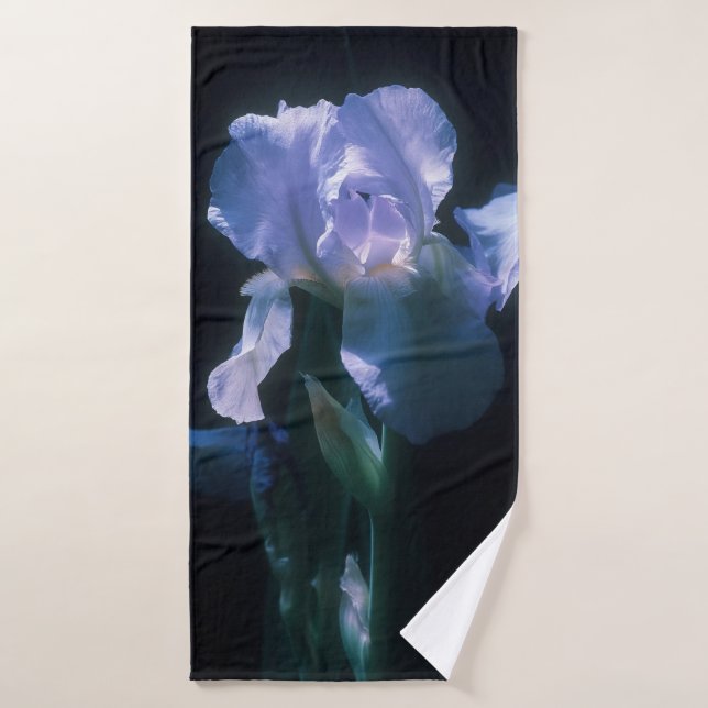 Iris Flowers at Twilight Beach Towel (Bath Towel)