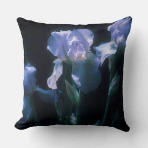 Iris Flowers at Twilight Beach Towel Cushion