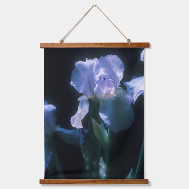 Iris Flowers at Twilight Hanging Tapestry (Front)