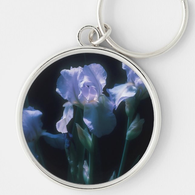 Iris Flowers at Twilight Key Ring (Front)