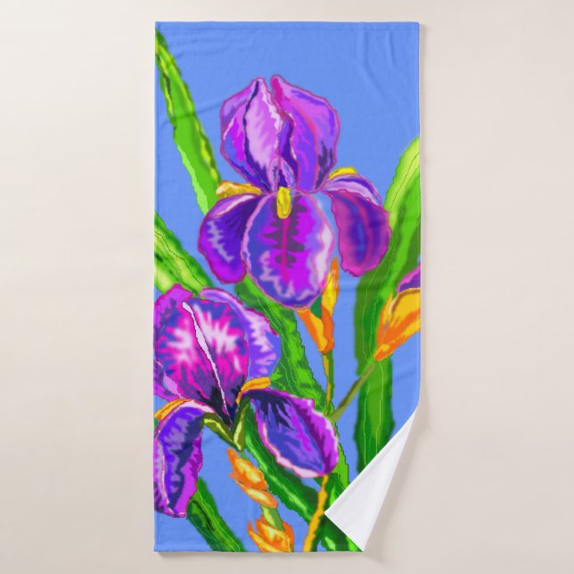 Iris Flowers Bath Towel (Bath Towel)