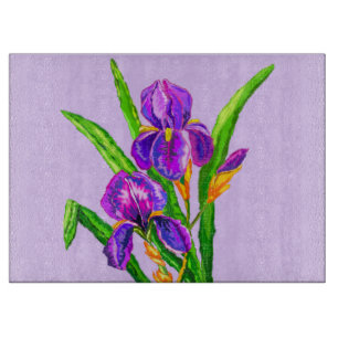 Iris Flowers Cutting Board