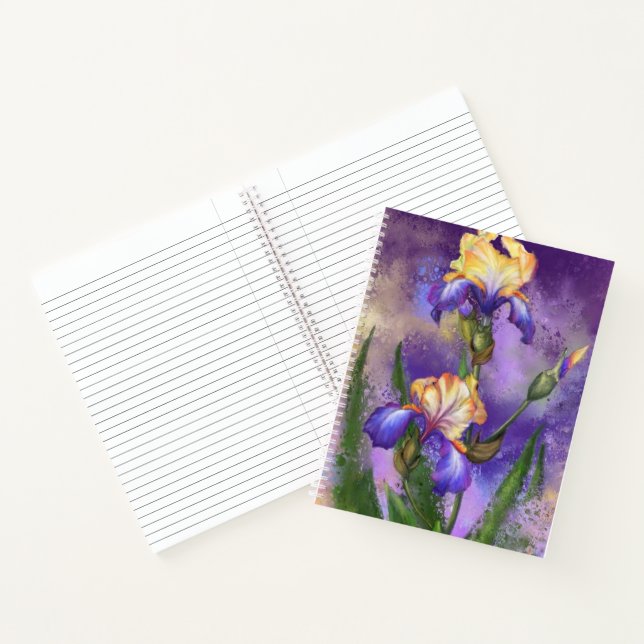 Iris Flowers Notebook Irises (Inside)