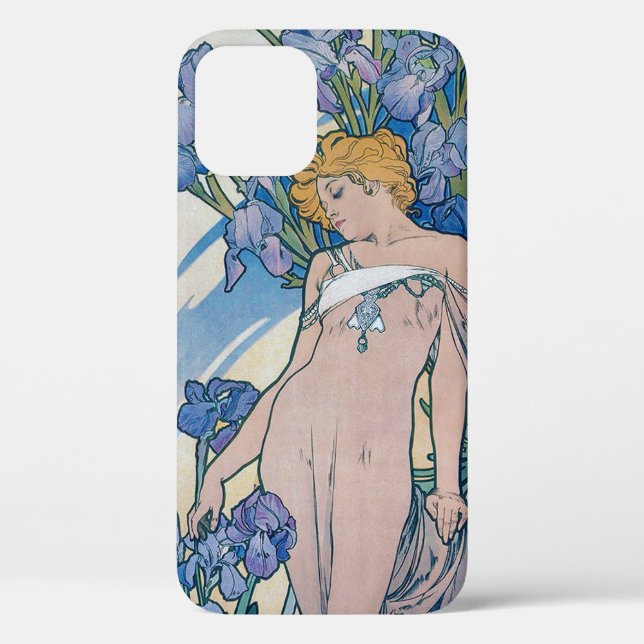 Iris (Four Flowers), Alphonse Mucha Case-Mate iPhone Case (Back)
