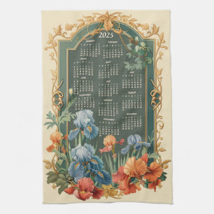 Iris Garden 2025 Gift Calendar Tea Towel