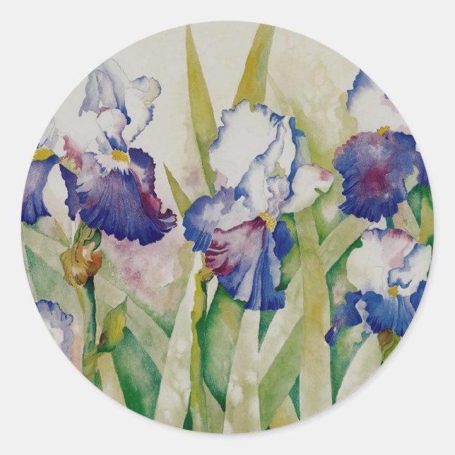 iris garden 2 classic round sticker (Front)