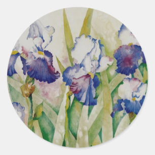 iris garden 2 classic round sticker