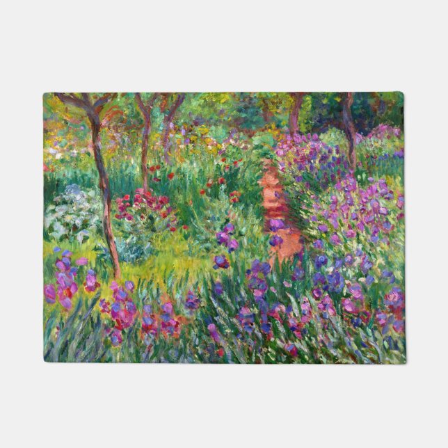 Iris Garden at Giverny Monet Fine Art Doormat (Front)