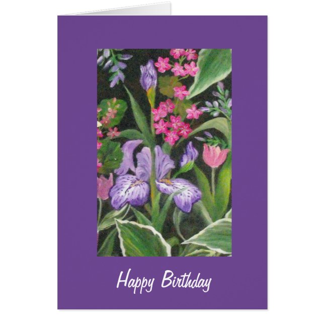 Iris Garden Birthday Card (Front)