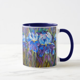 "Iris Garden Flowers" Floral Mug
