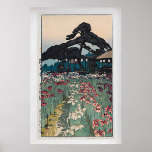 Iris Garden in Horikiri by Hiroshi Yoshida Poster