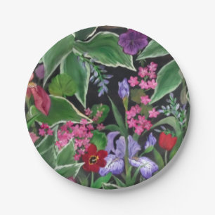 Iris Garden Paper Plate