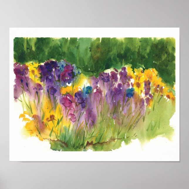 Iris Garden Watercolor Print - 11 x14 (Front)