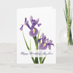 Iris Garden Wife Birthday Card