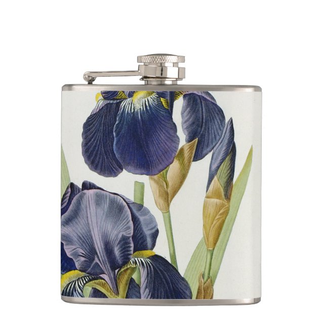 Iris Germanica, from `Les Liliacees', 1805 Hip Flask (Front)