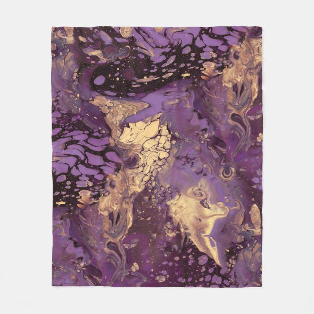 iris gold ink swirl : fleece blanket (Front)