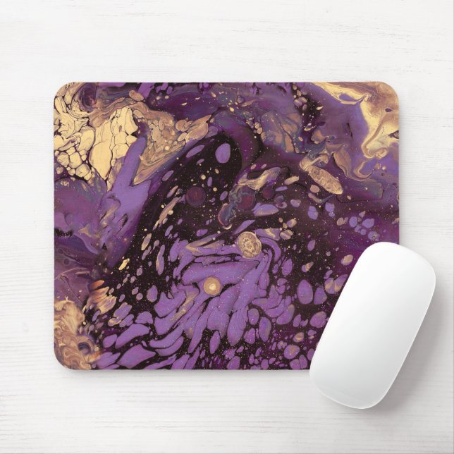 iris gold ink swirl : mouse pad (With Mouse)